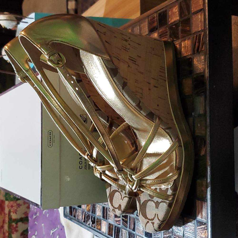 Coach wedge sandals gold - Picture 7 of 7